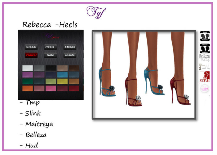 [TYF] Rebecca - heels - TMP/slink/maitreya/belleza- HUD