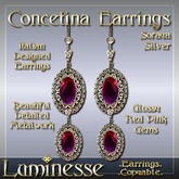 * * OUTLET PRICE * * CONCETINA Soraya Earrings - Red Pink Silver