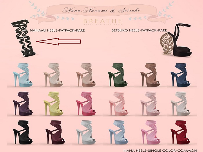 [BREATHE]-Nanami Heels-Fatpack-Maitreya-RARE