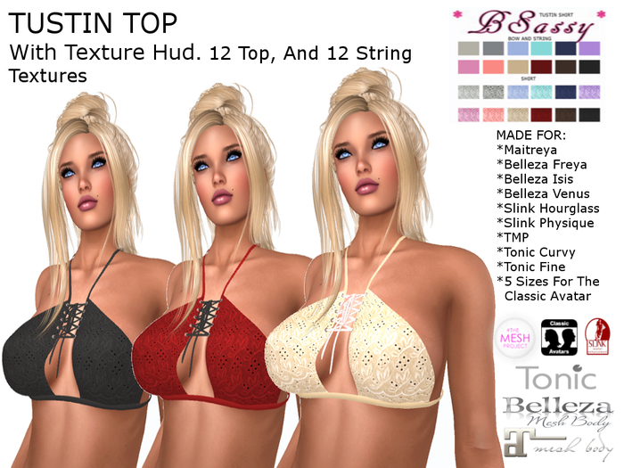 *BSASSY* TUSTIN TOP WITH TEXTURE HUD