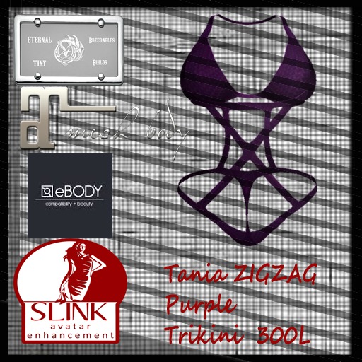 Tania Purple ZIgZag Trikini By Eternal Breedables & Tiny Builds