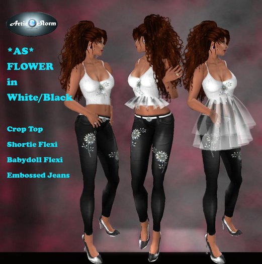 *AS* Flower white/black