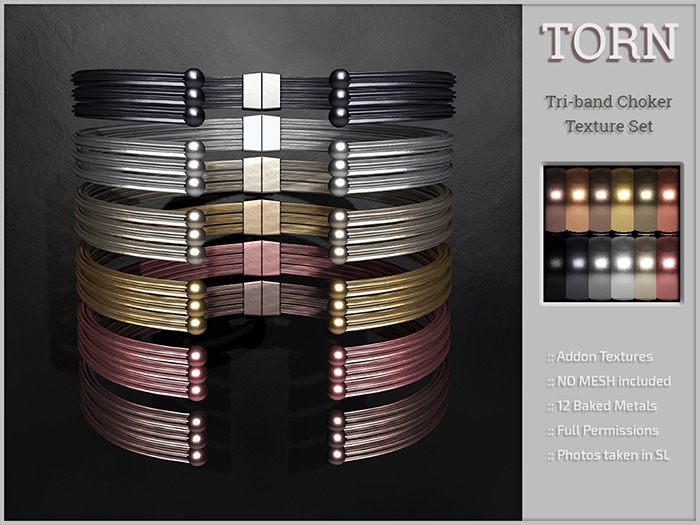 [T] Tri-band Choker/Collar Texture Set