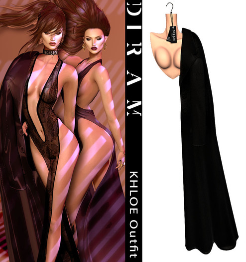 - D I R A M - KHLOE Shoulders Coat - Black