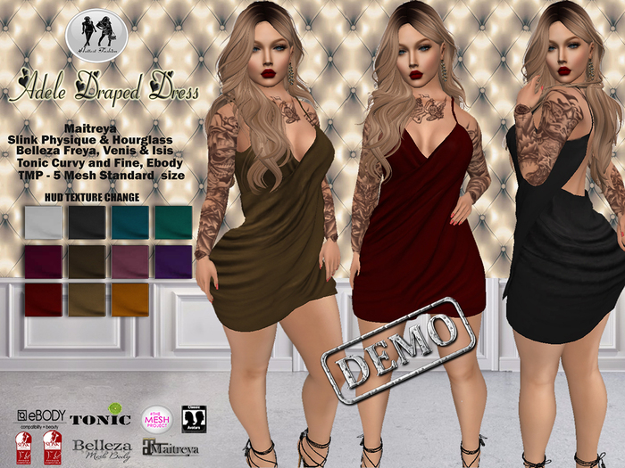 .:H.F ADELE DRAPED DRESS DEMO 5 MINUTES