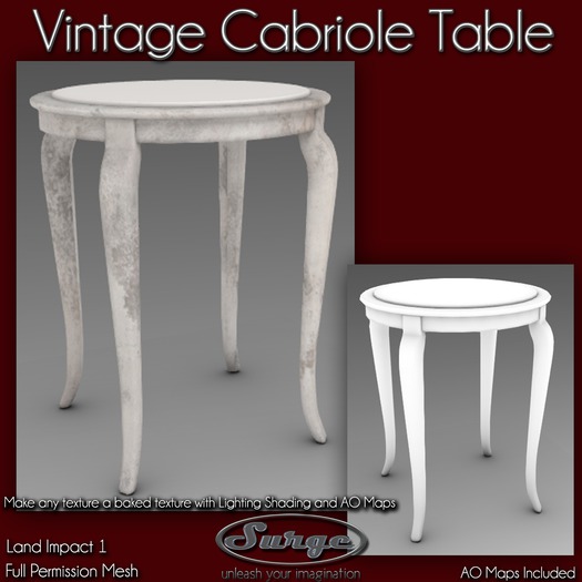 (Surge) Vintage Cabriole Table