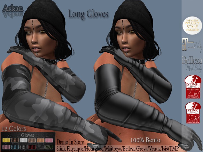 .::Arkan::. Bento Long Gloves /Maitreya/Slink/Belleza/TMP