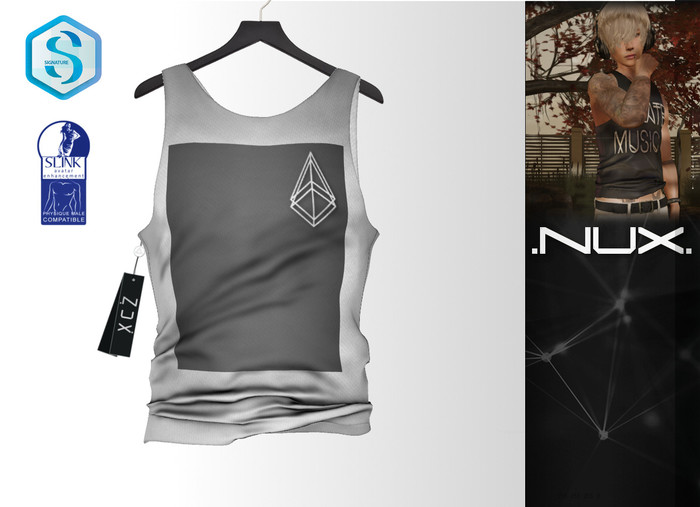 .Nux. White and Gray Tanktop [add me]