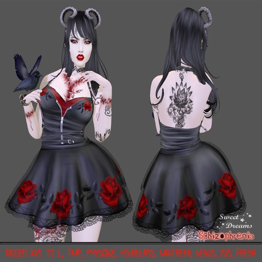 SCHIZOPHRENIA - Lara Dress [Red Roses]