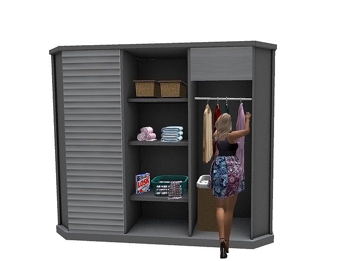 Laundry closet with animation
