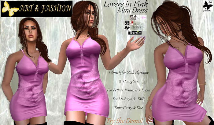 ART & FASHION - LOVERS IN PINK MINI DRESS