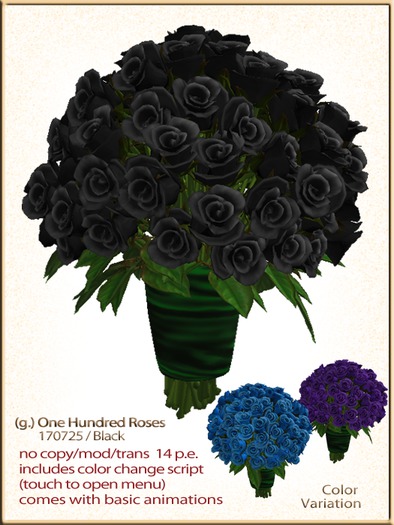 (g.) One Hundred Roses 170725 / Black