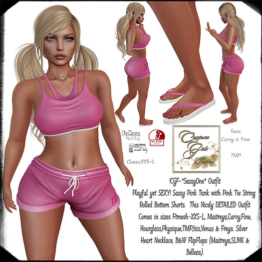 !CGF-*SassyOne*  Pink Outfit