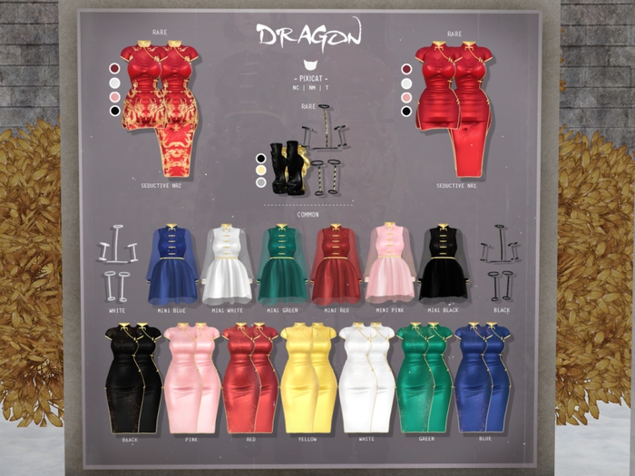 -Pixicat- Dragon.Dress Mini - White (Maitreya)
