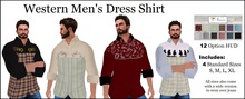 Nixxi Fashions - Men's Cuffed Dress Shirt (Western HUD) Boxed