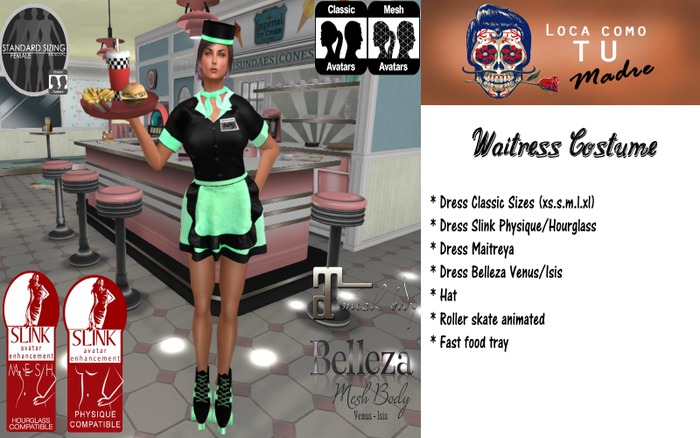 _!_L.C.T.M_!_   Waitress Costume Mint