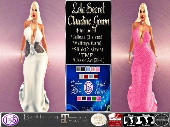 .~LS~CLAUDINE GOWN / COLOR HUD