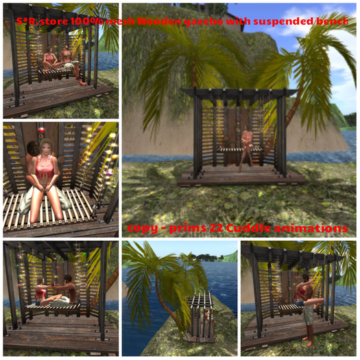 S*R.store 100% mesh Wooden gazebo with suspended bench
