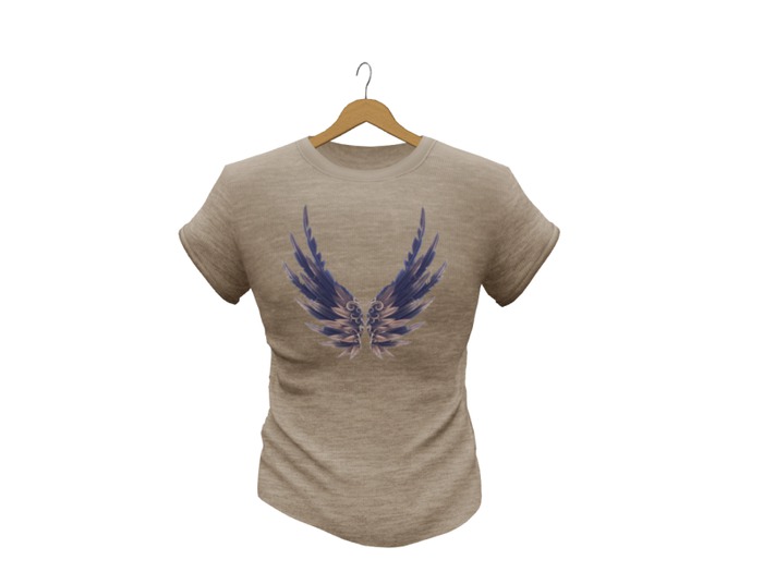 Mens Mesh T-Shirt Beige Realistic Wings
