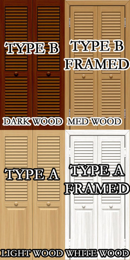 Esprit Decor - Full Perm Texture Set - Louvered Doors 2-Panel