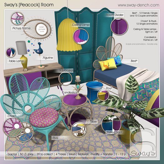 Sway's [Peacock] Chair . fuchsia RARE