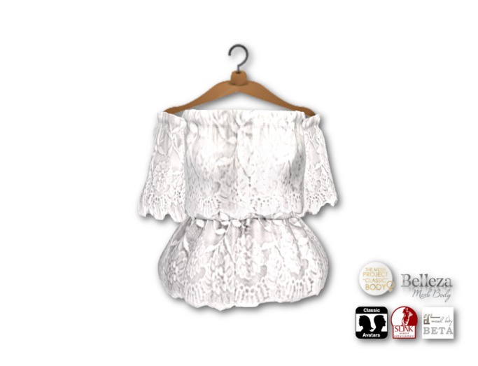 {amiable}Mesh Off-shoulder Lace-top01