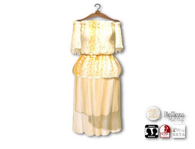 {amiable}Mesh Off-shoulder Lace-top One-piece04