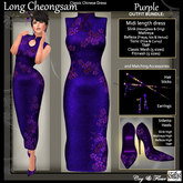 C&F Long Chinese Cheongsam BUNDLE - Purple Blossom