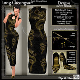 C&F Long Chinese Cheongsam BUNDLE - BlackGold Dragon