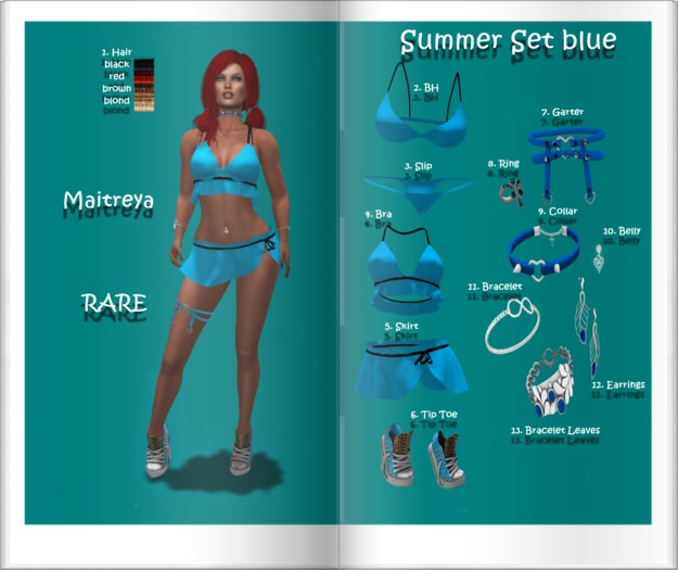 SUMMER SET  blue Maitreya RARE Slip