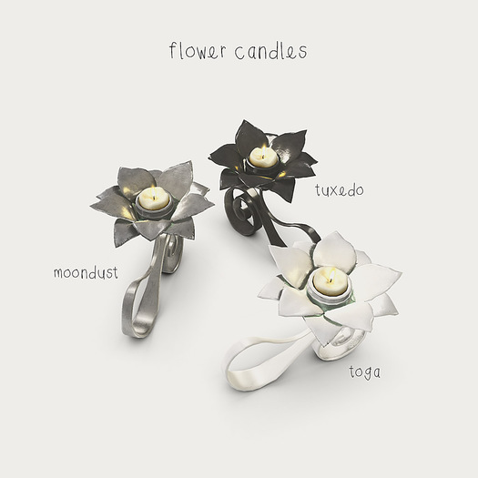 Mori. flower candle . b/w pack   - Add me -