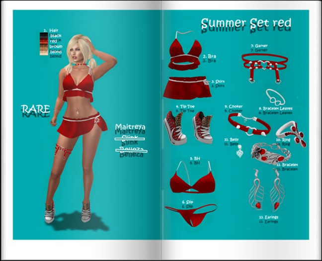 SUMMER SET  red MAITREYA RARE Tip Toe