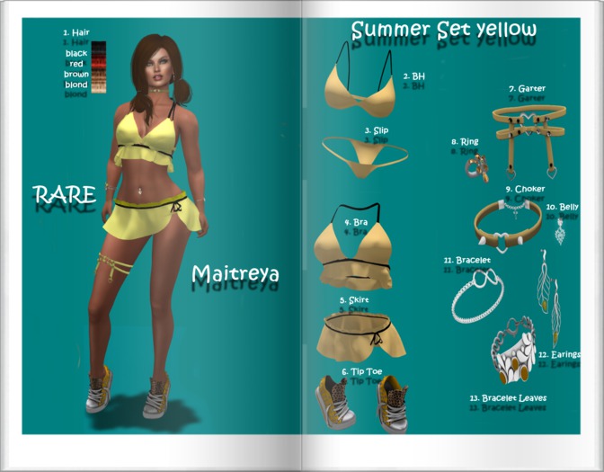 SUMMER SET  yellow Maitreya RARE Bra GACHA