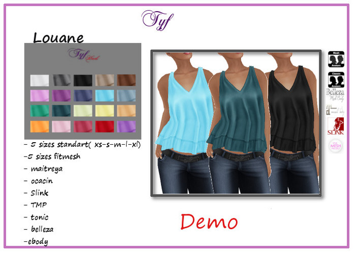 [TYF]Louane - Mesh/TMP/slink/Maitreya/Belleza/Tonic demo