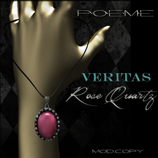 {Poeme} Rose Quartz Silver Veritas Pendant