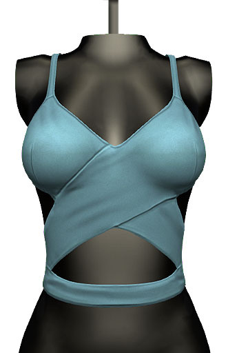 DE Designs - Beth Cross Top - Light Blue