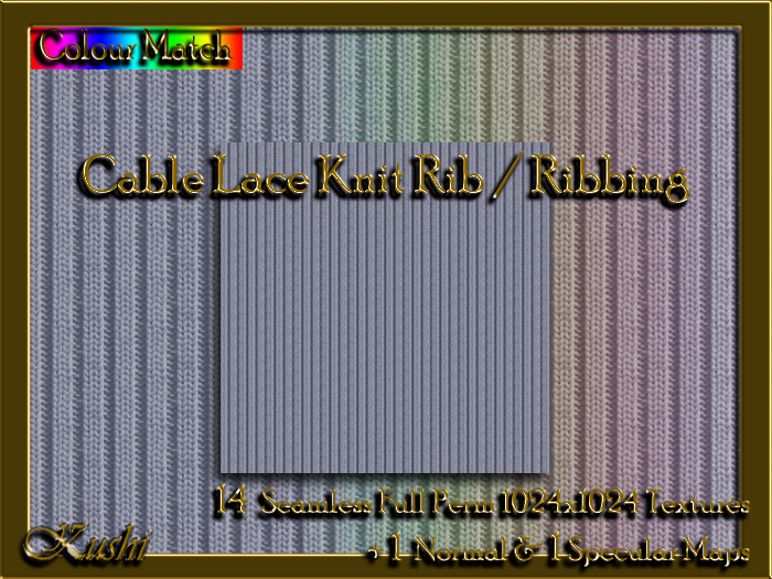 !Kushi! CableLaceKnitRIB Textures -WEAR TO UNPACK