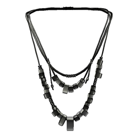 Necklace black silver