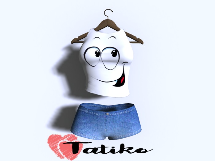 -TATIKO-  Top and Shorts Outfit (smiley) Fitted Mesh,Slink,Maitreya,Belleza,TMP 