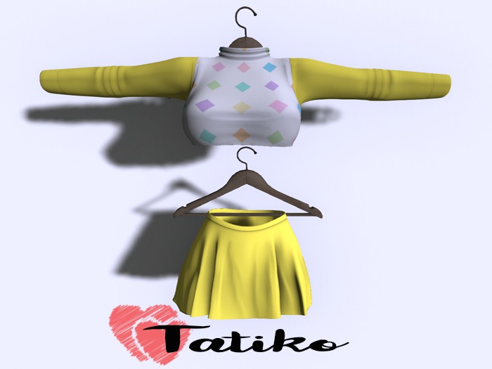 -TATIKO- Shirt and Skirt Outfit yellow