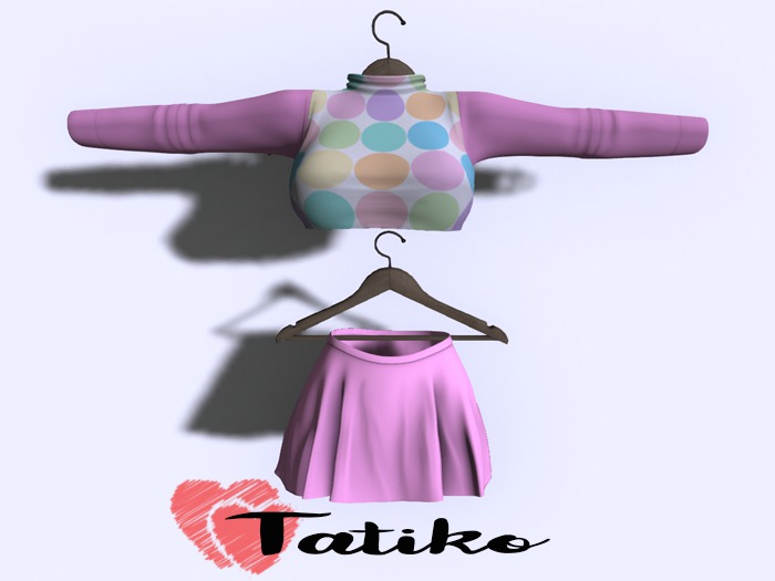 -TATIKO- Shirt and Skirt Outfit pink