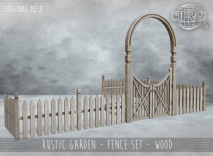 -DRD- Rustic Garden - Fence Set - Wood