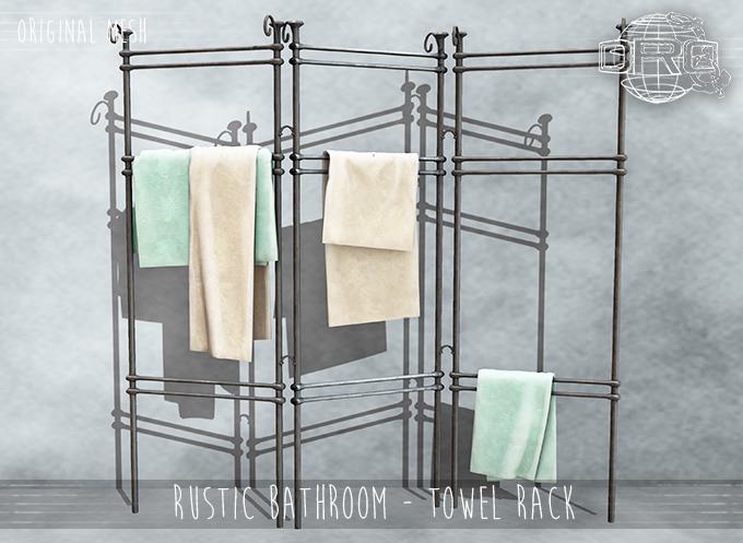 -DRD- Rustic Bathroom - Towel Rack