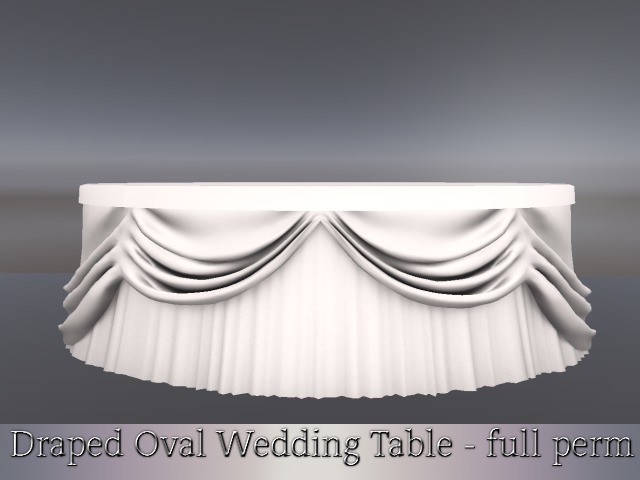 Draped Oval Wedding Table _Full Perm - Open