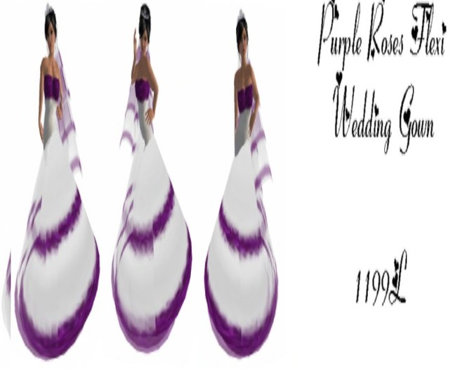Purple Roses Wedding Gown (flexi) (full permissions)
