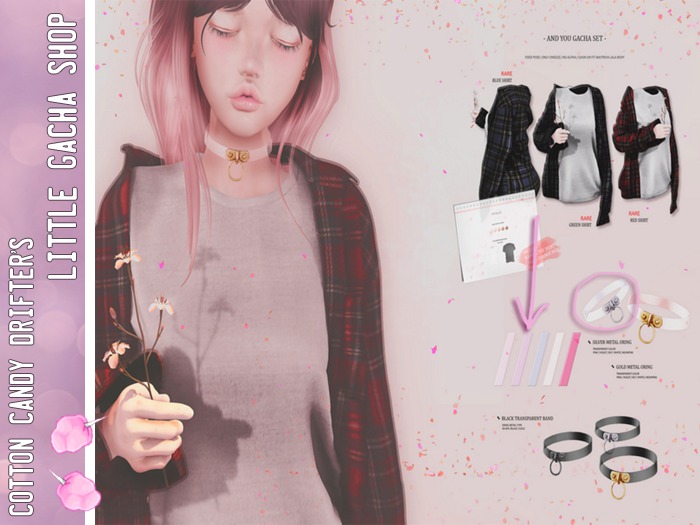 . offbeat . and you : clear O ring choker (Silver/Violet)