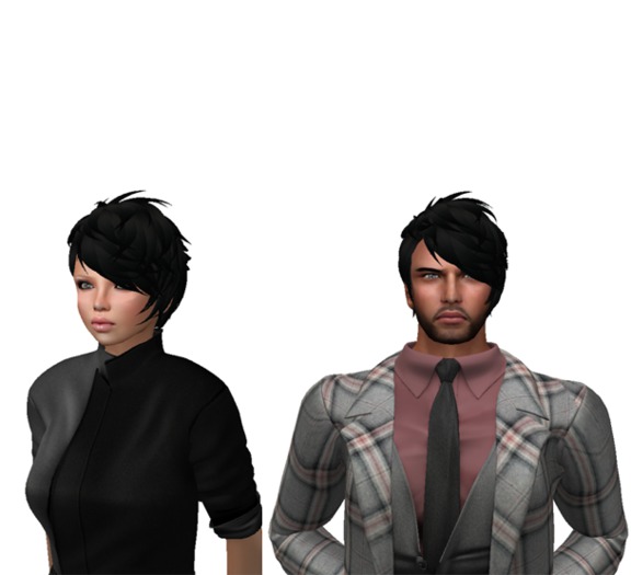 unisex black hair