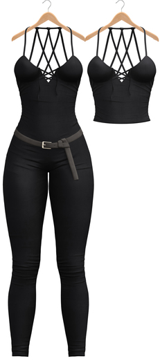 Blueberry - Daisy Jumpsuit & Top - Maitreya Lara, Belleza Freya Isis Venus, Slink Physique Hourglass - Black