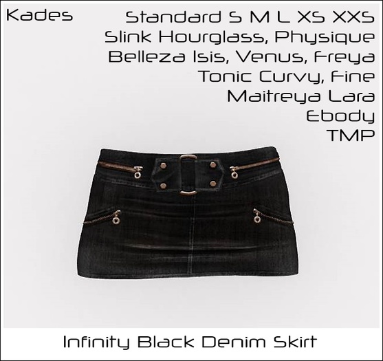 Kades - Infinity Black Denim Skirt