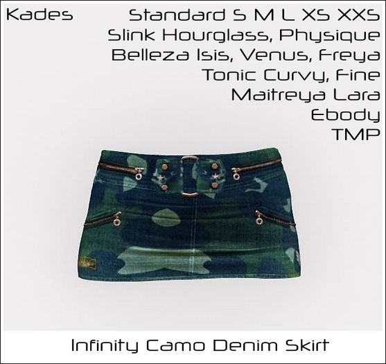 Kades - Infinity Camo Denim Skirt